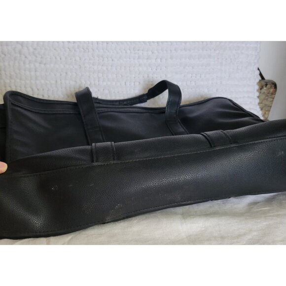 Heritage Portfolio bag Vinyl Zipper Top 3 section pockets briefcase soft sided - Picture 5 of 15